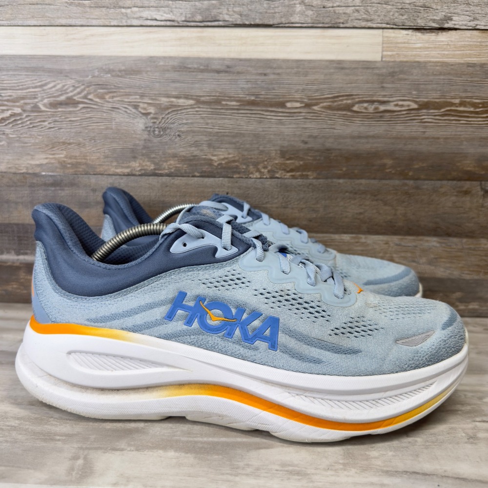 Hoka One One Bondi 8 Mens Size 12 2E Wide Running Shoe Blue Orange 1162013 DNP